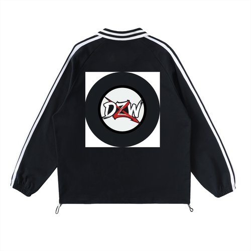Contrast Striped Lapel Collar Sweatshirt