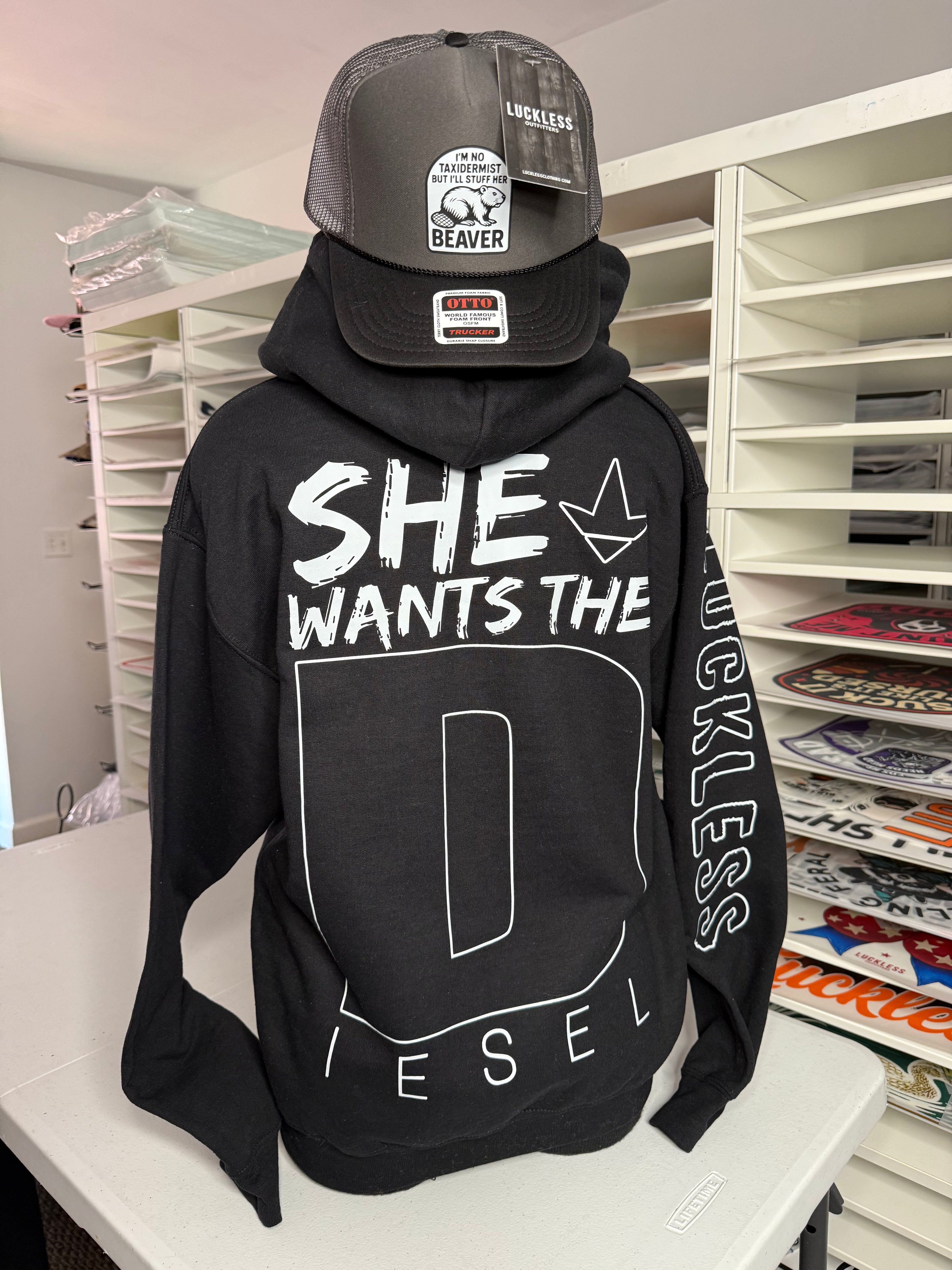 She Wants the Diesel | Funny Men's and Women's Black Country Hoodie