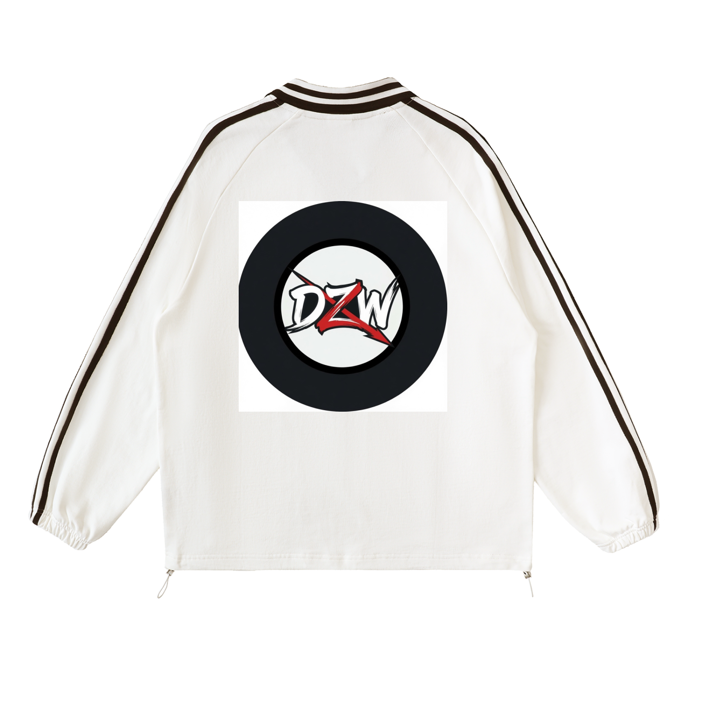 Contrast Striped Lapel Collar Sweatshirt